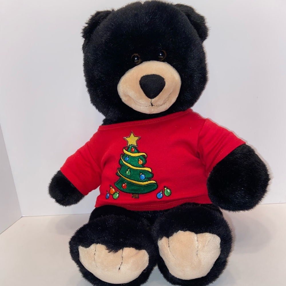 build a bear Black bear w christmas TShirt 18"